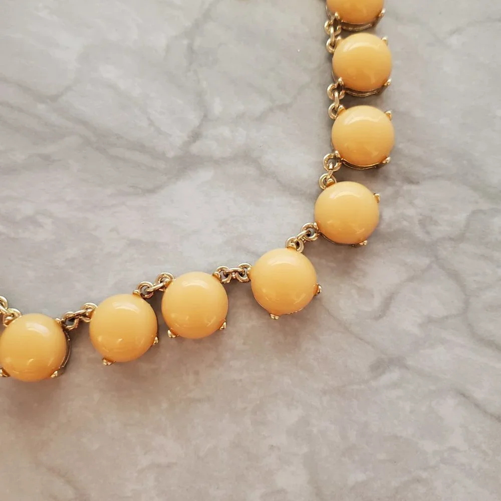 💗 J. Crew Peachy Pink Gold Bubble Classic Statement Necklace 💗